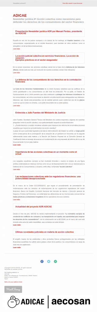 newsletter para juristas sobre la implantación de la directiva ADR